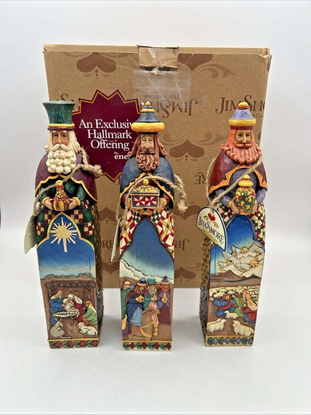 Jim Shore 2006 Hallmark Exclusive 3 Wise Men Kings Nativity Figurine Set 4005351